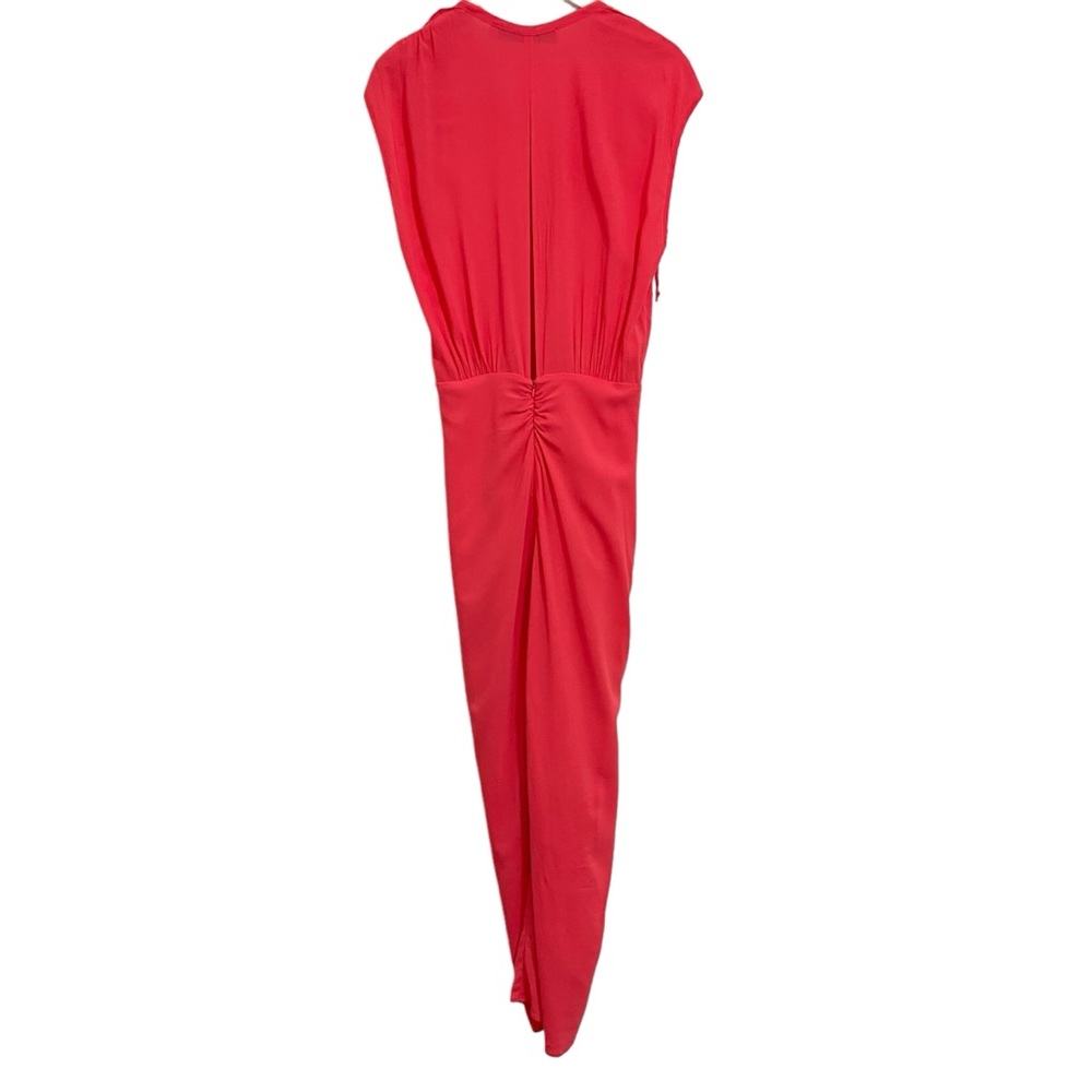 IRO Nima Sleeveless Ruched Hot Coral Dress 40 US 8 - Picture 5 of 16